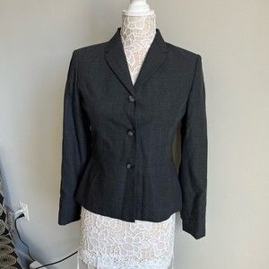 Ann Taylor Charcoal Gray Wool Blazer